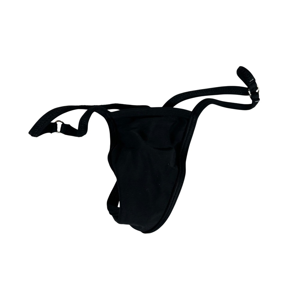 Latin Angel VTG Black Adjustable G-String Thong Dancewear Size M REF 100 NWT